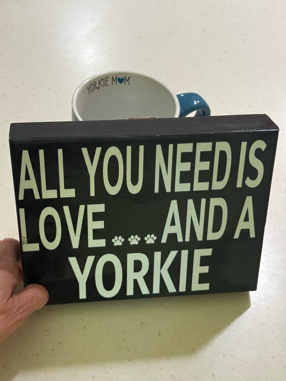 Yorkie accessories Bundle- Ceramic coffee mug, wall decor and gift cards - Picture 2 of 9